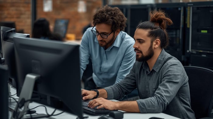 2 people, working in IT